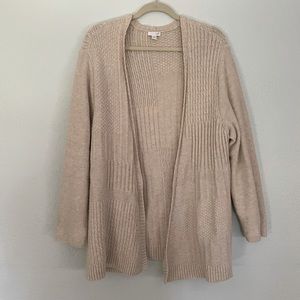 J. Jill 2x cardigan sweater open front beige